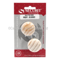 Securit Pine Knobs Metal Insert 35mm 2 Pack